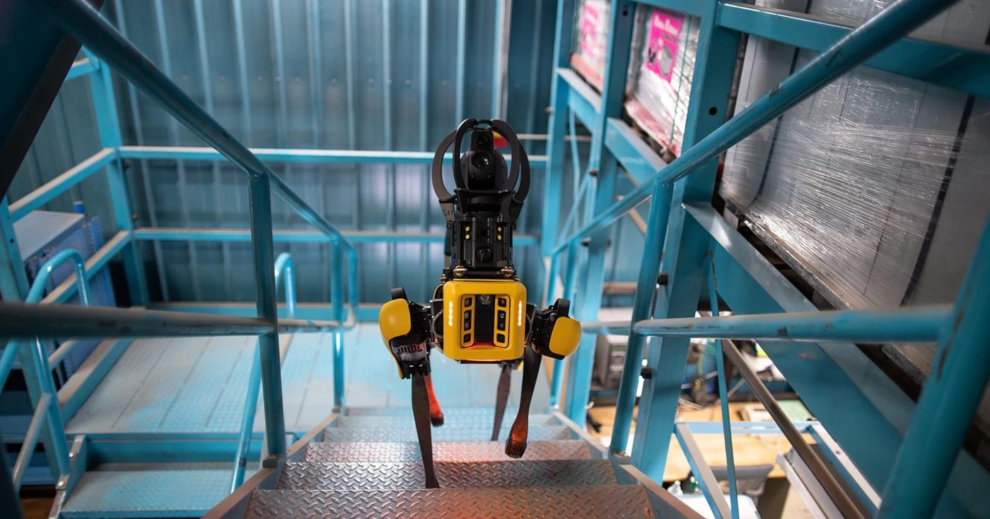 Boston Dynamics Spot robot on stairs